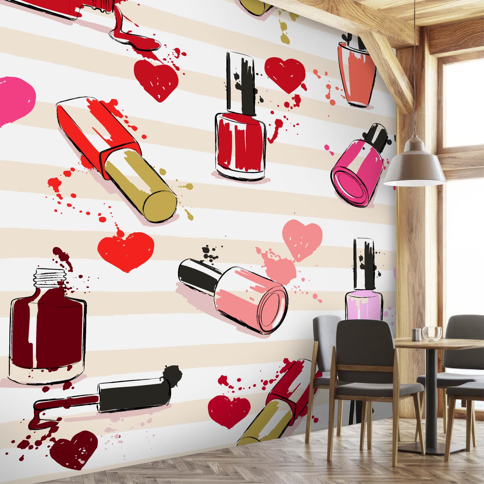 Papier peint des flacons de vernis à ongles multicolores