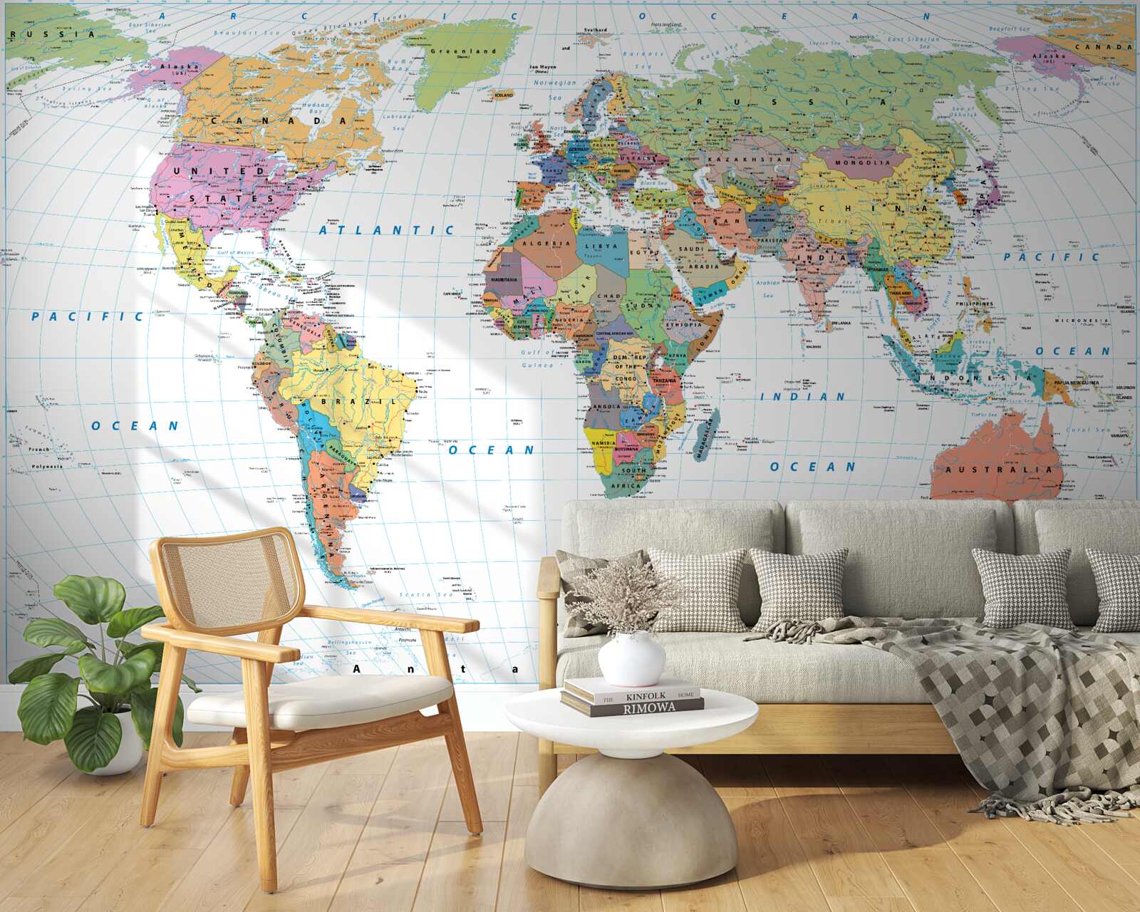 Papier peint carte géopolitique du monde