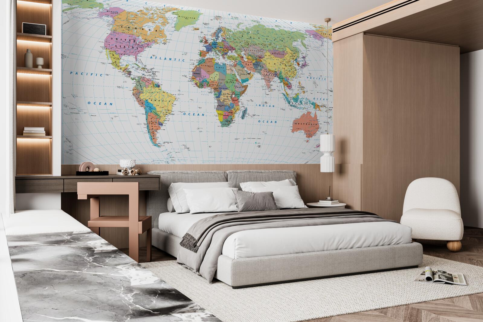 Papier peint carte géopolitique du monde