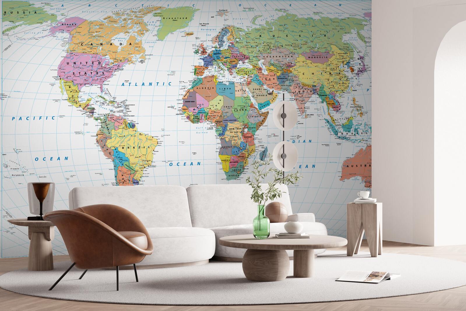 Papier peint carte géopolitique du monde