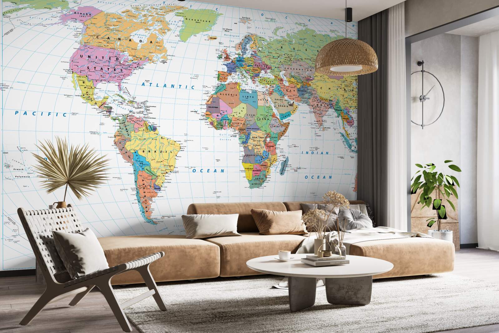 Papier peint carte géopolitique du monde