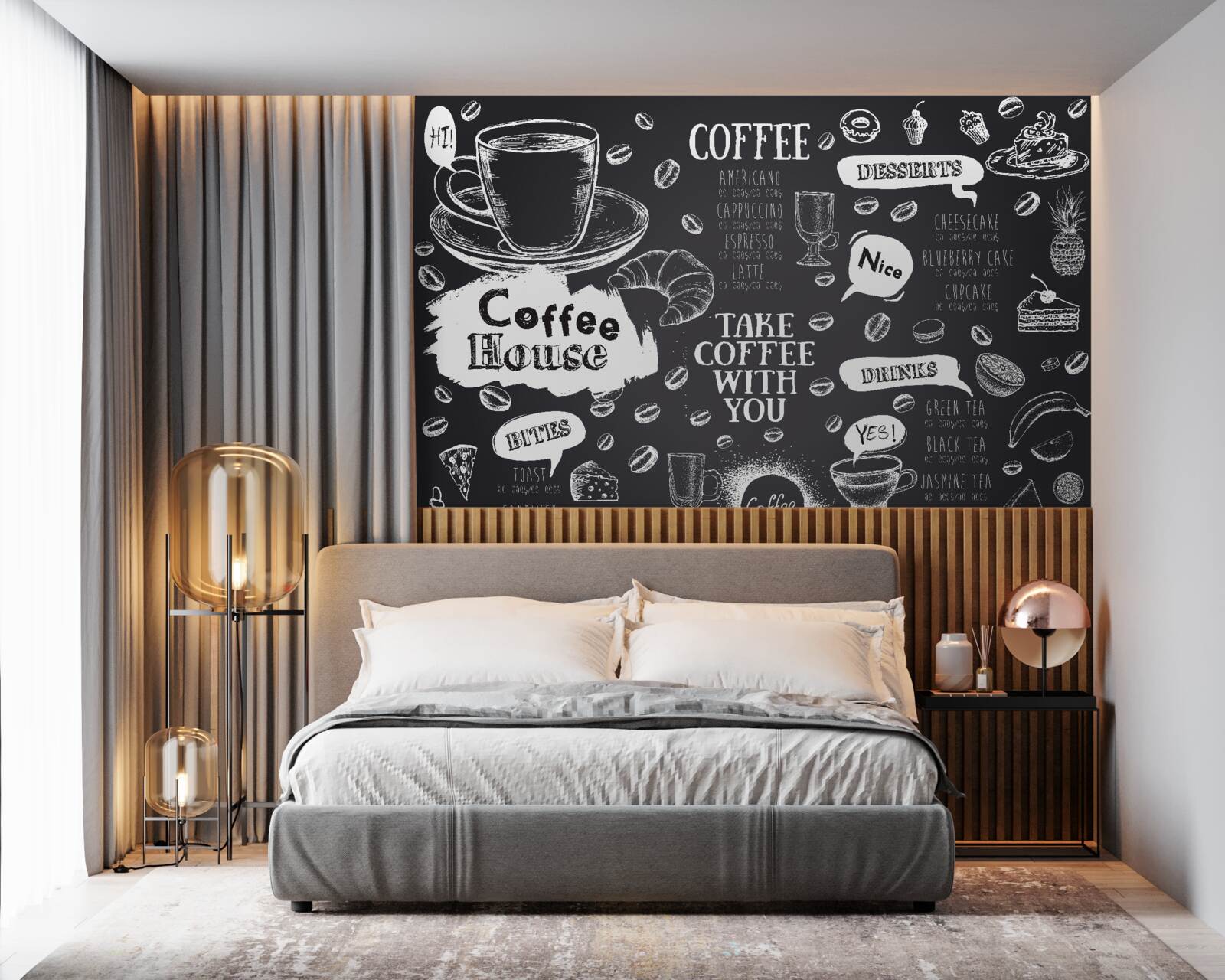 Papier peint menu de la cafétéria