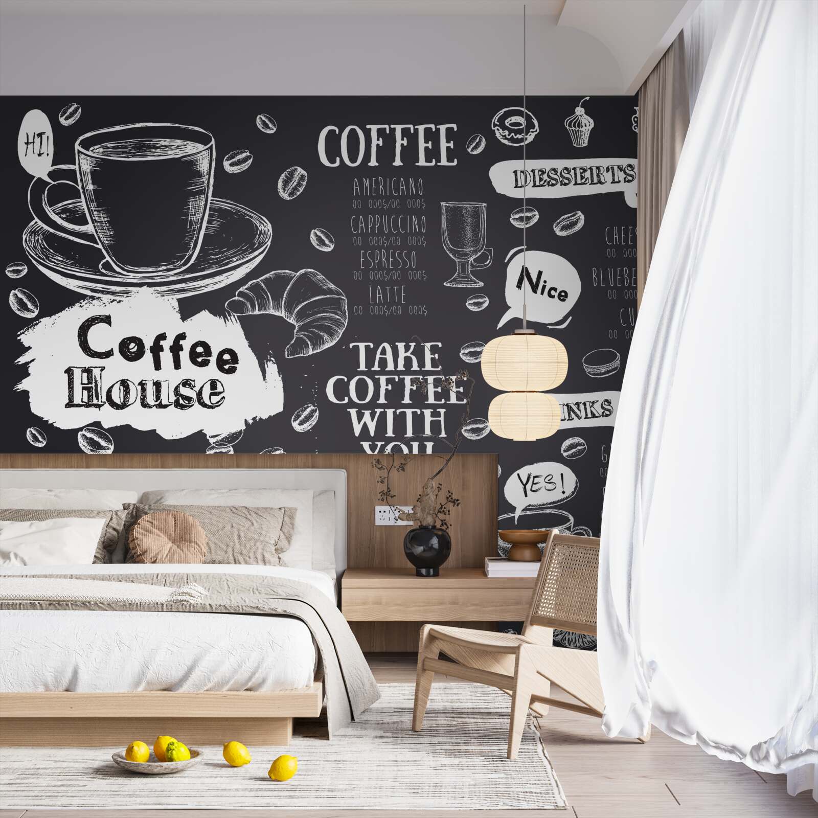 Papier peint menu de la cafétéria