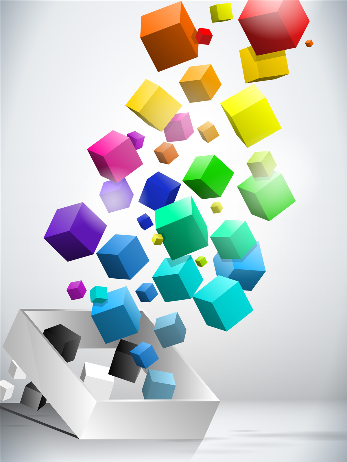 Papier peint les cubes de toutes les couleurs montent