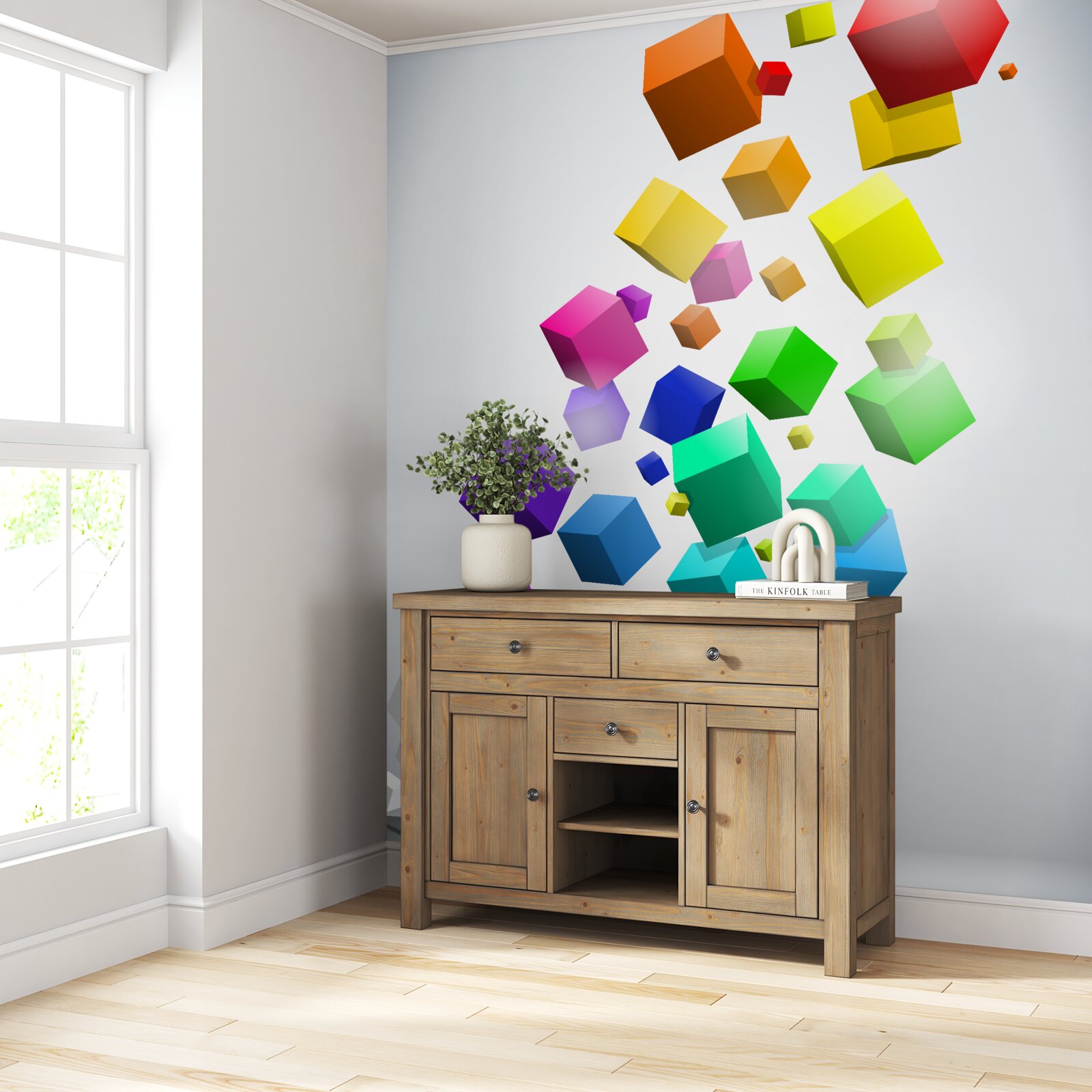 Papier peint les cubes de toutes les couleurs montent