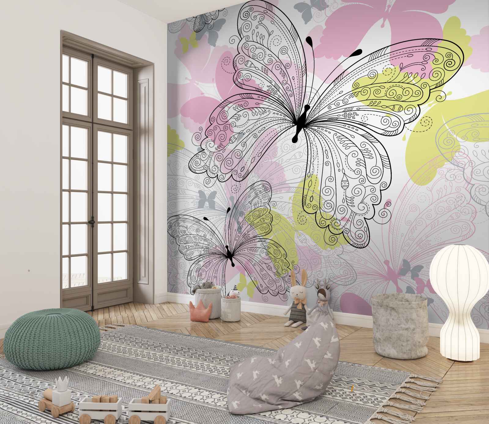 Papier peint les contours des ailes de papillon