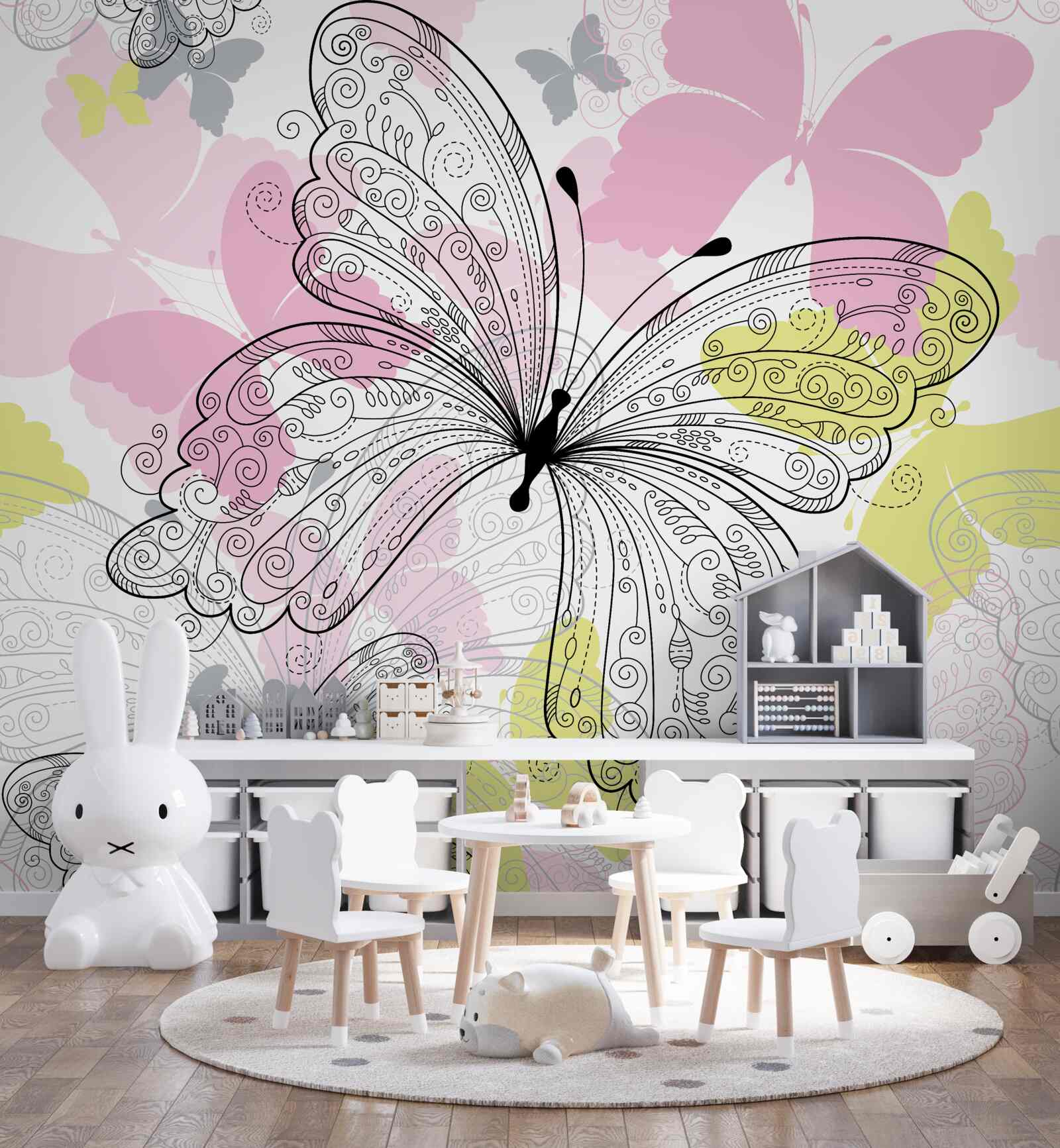 Papier peint les contours des ailes de papillon