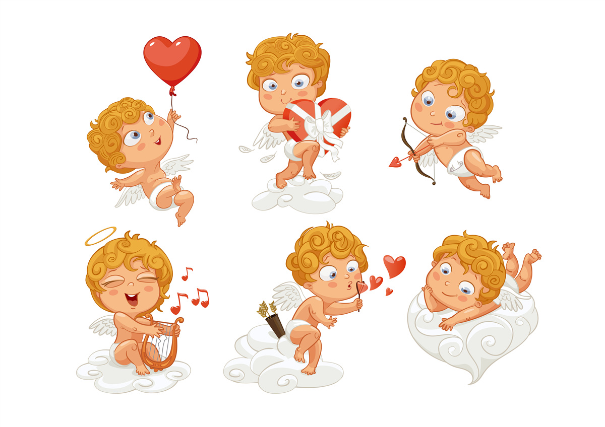 Papier peint les cupidons sont passionnés par leurs tâches