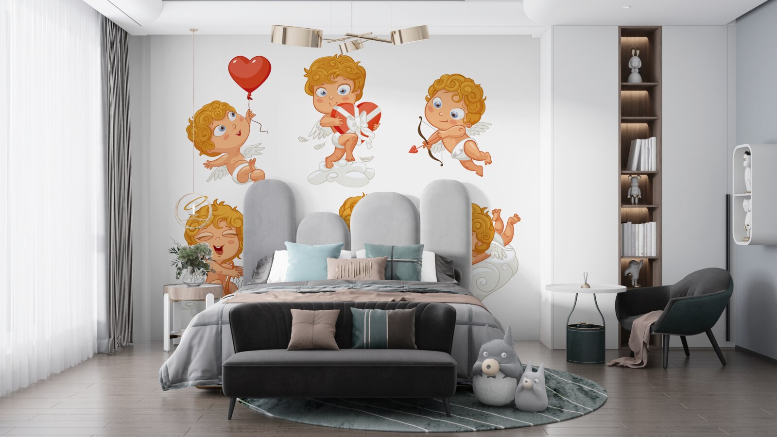 Papier peint les cupidons sont passionnés par leurs tâches