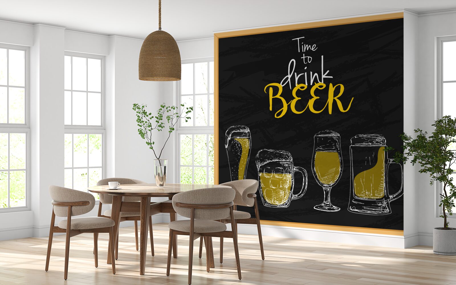 Papier peint verres à bière