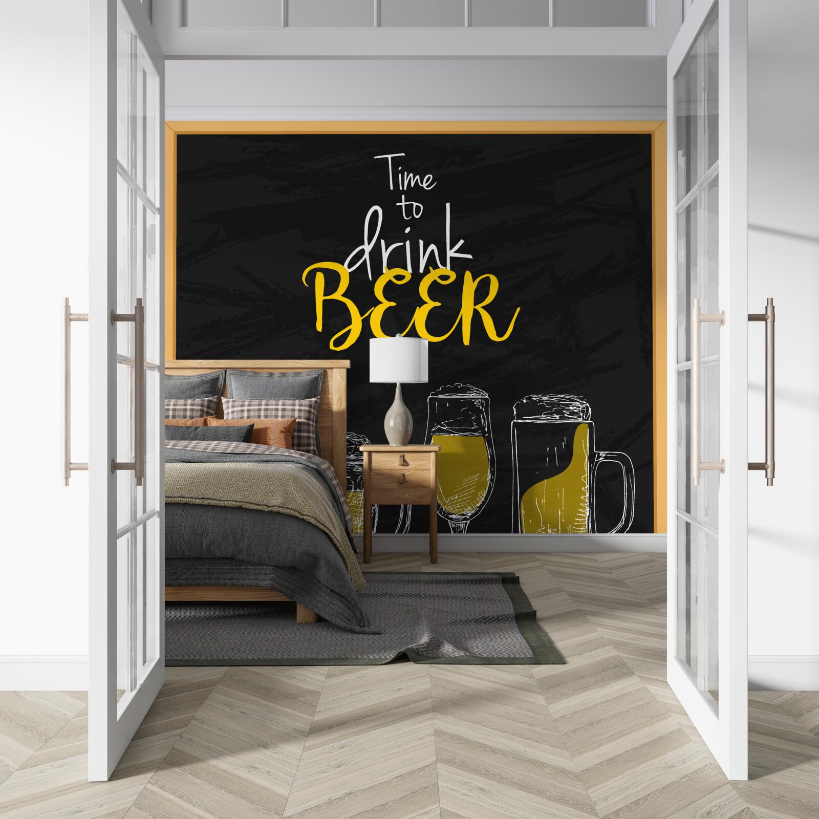 Papier peint verres à bière