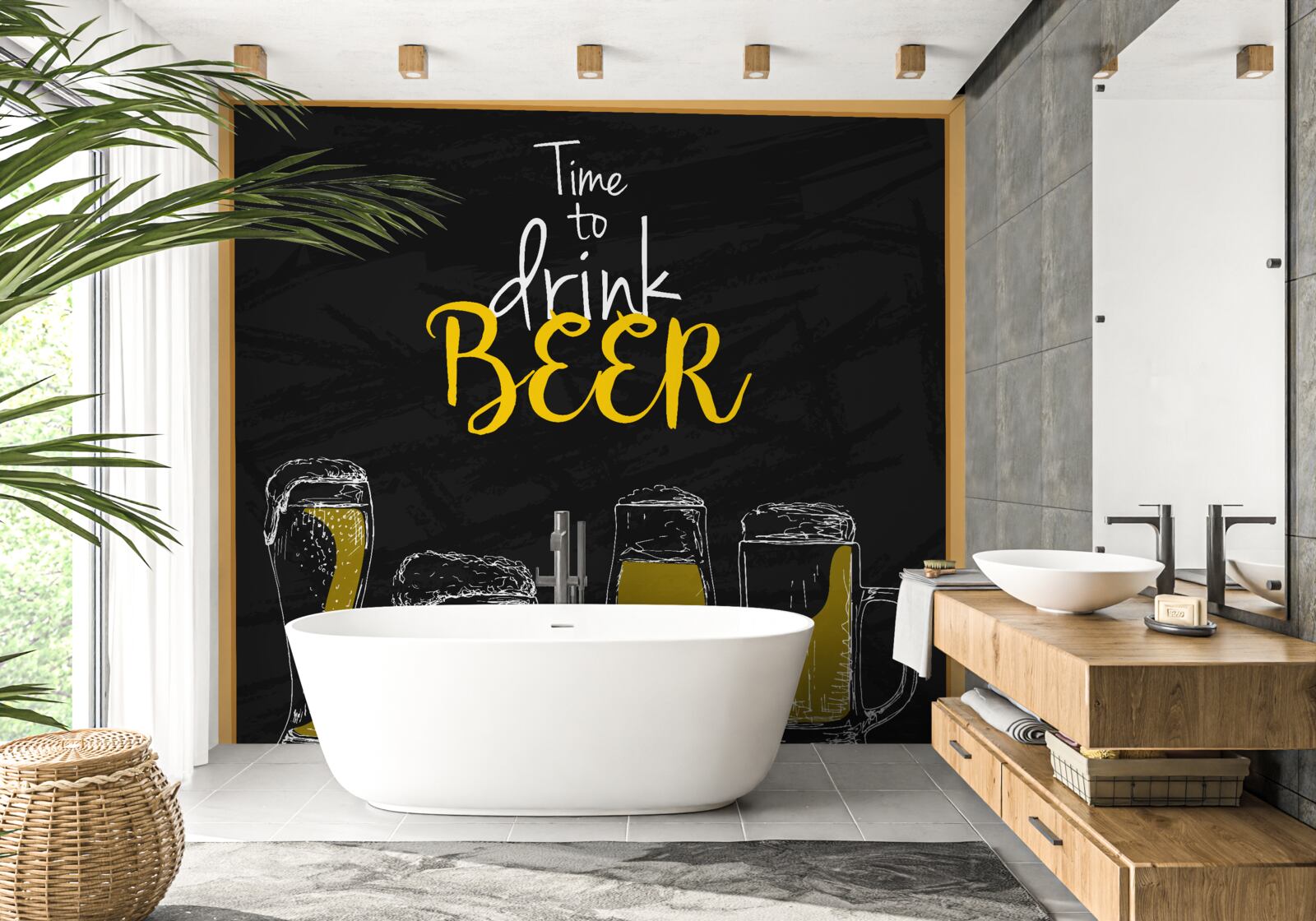 Papier peint verres à bière