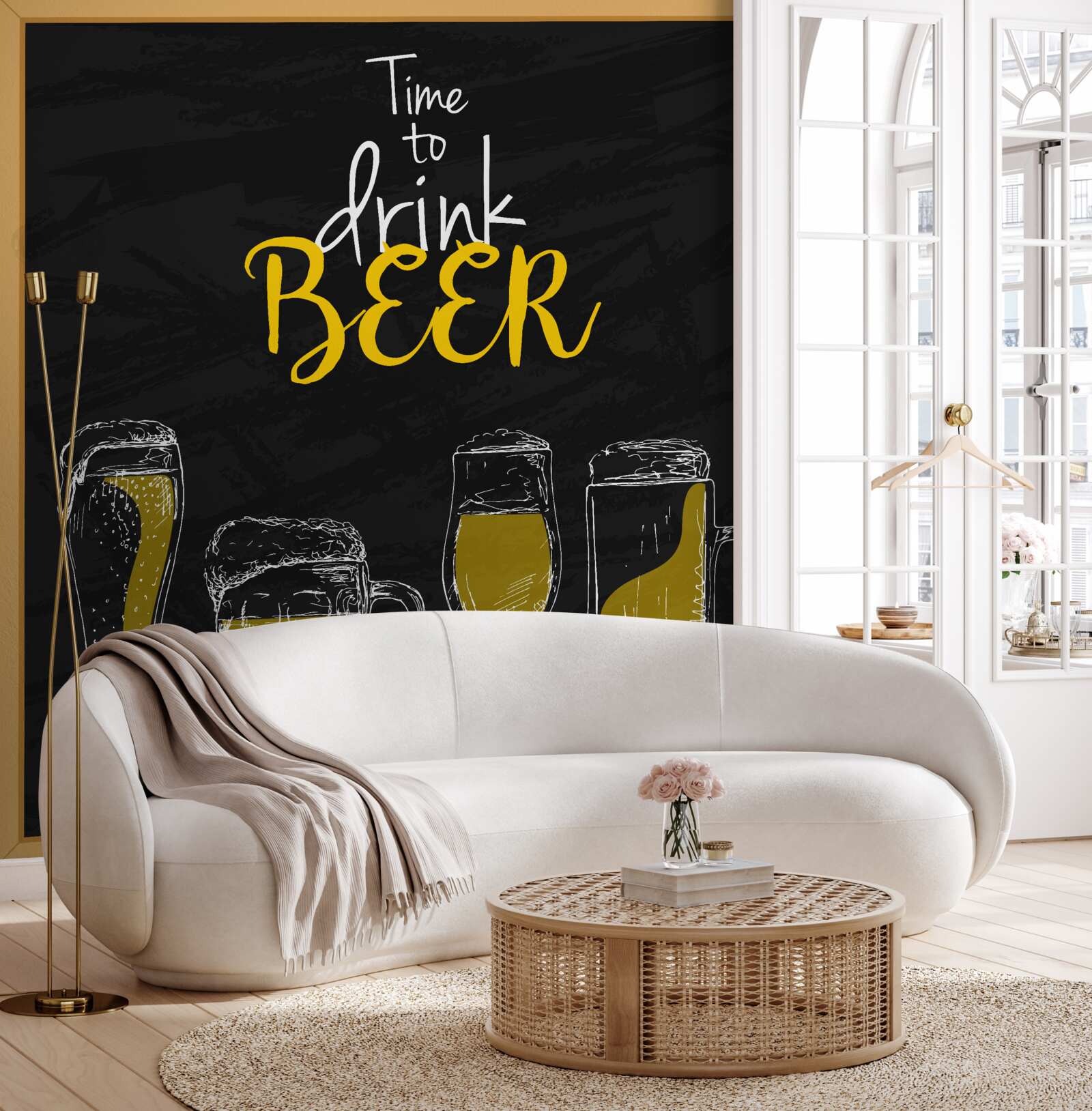 Papier peint verres à bière