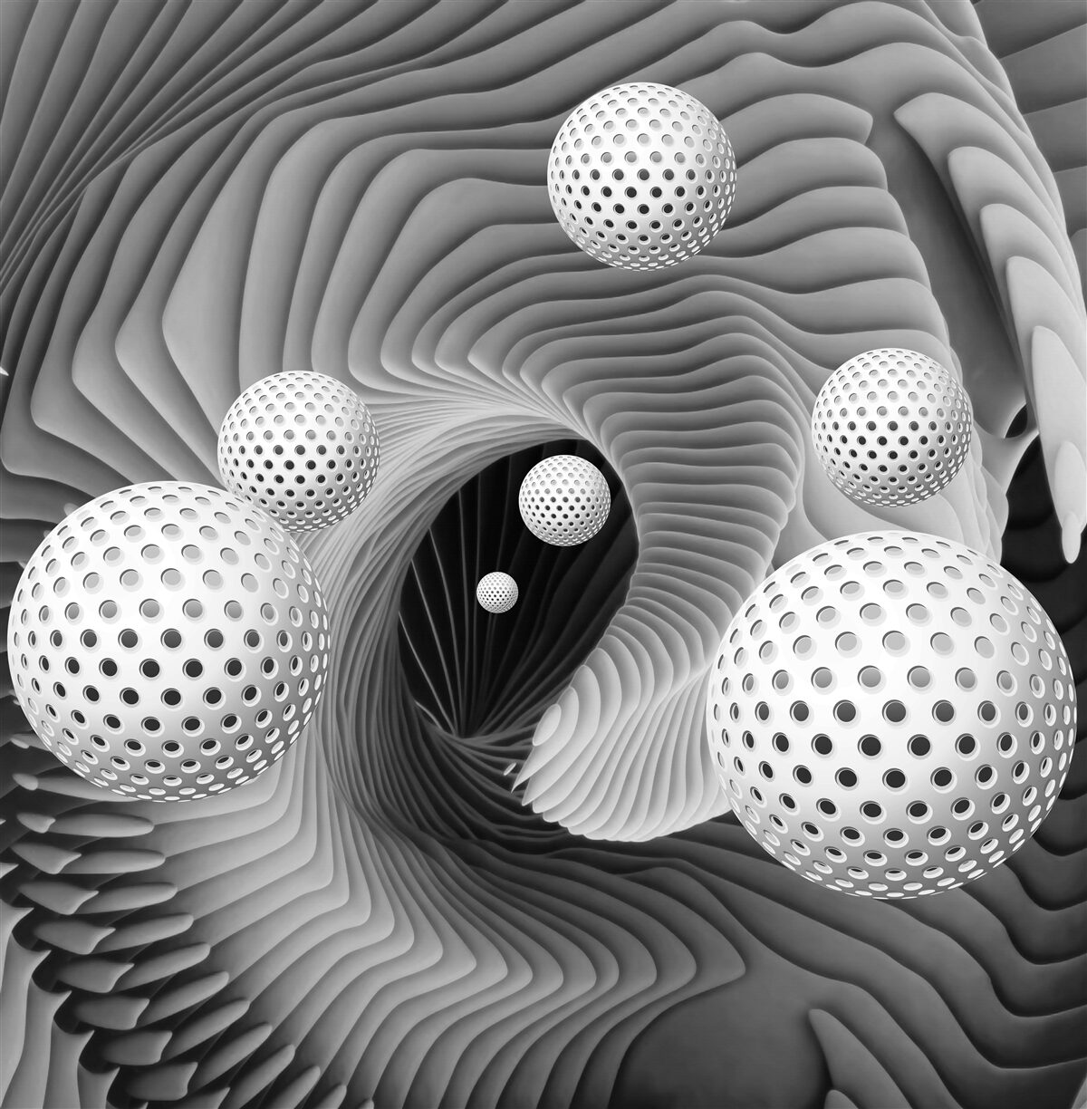 Papier peint Balles 3d qui s'envolent