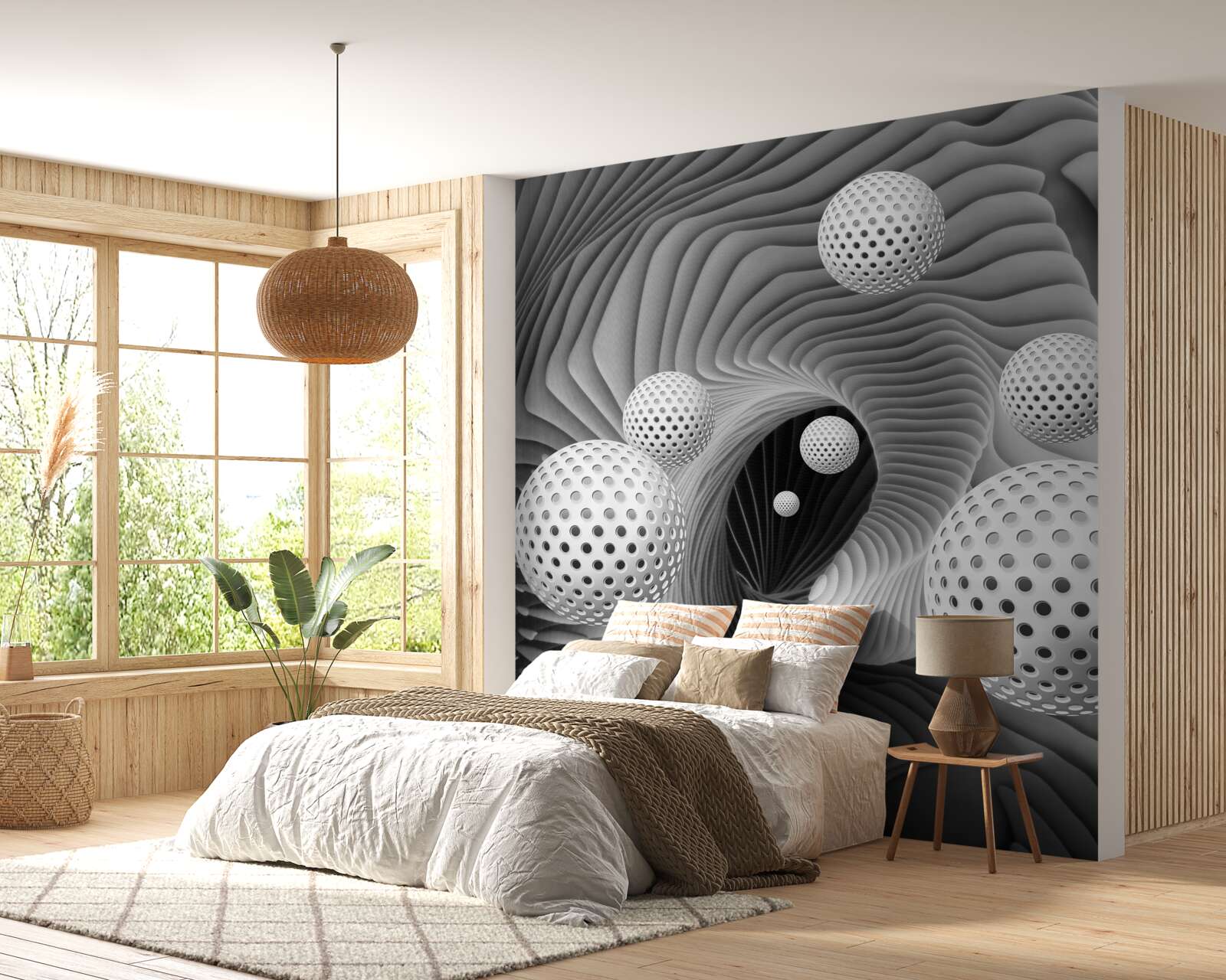 Papier peint Balles 3d qui s'envolent