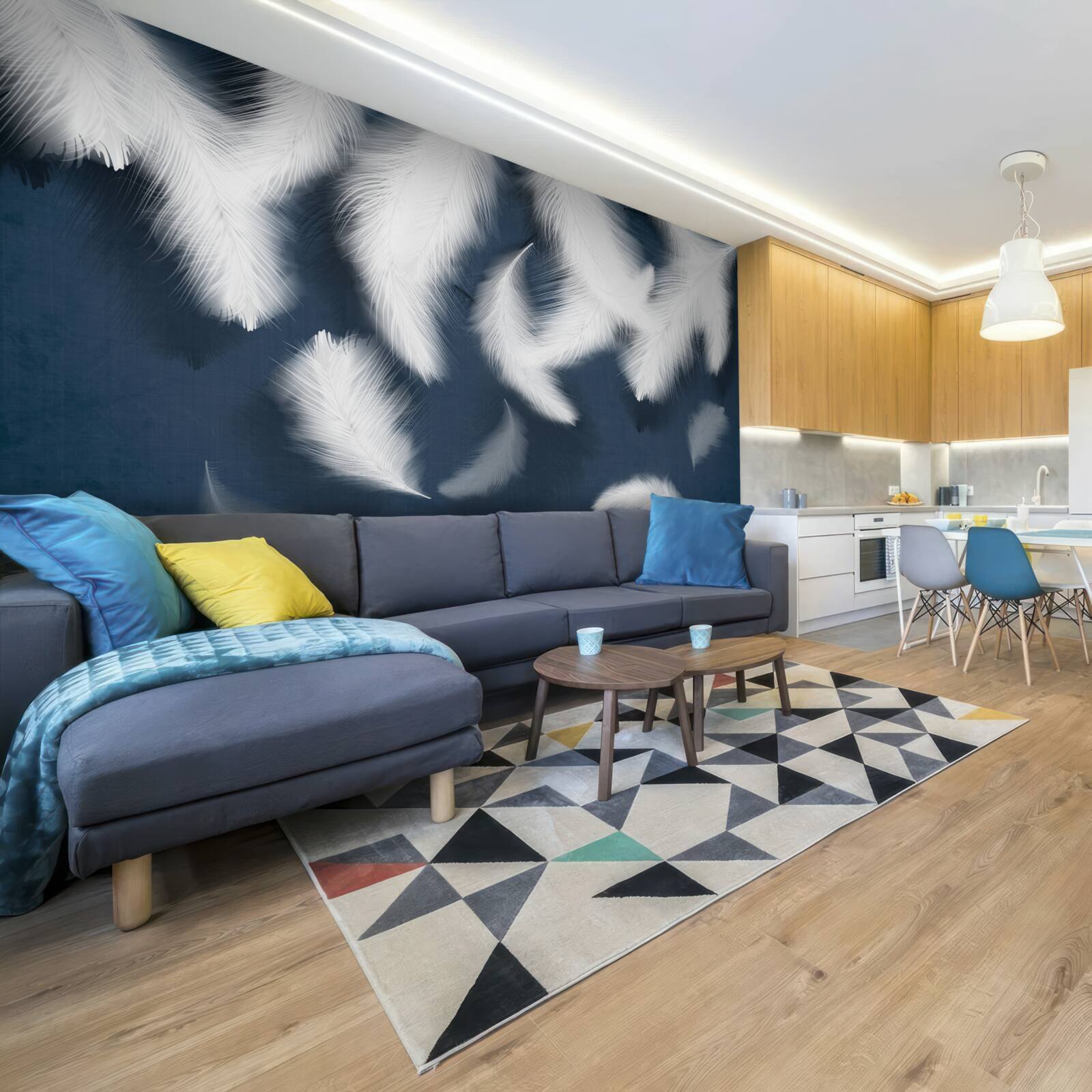 Papier peint des plumes qui semblent flotter dans l'air