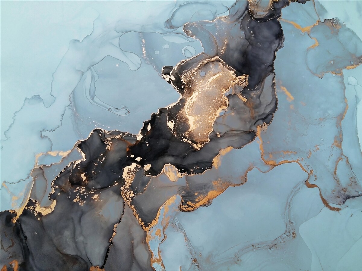 Papier peint motif sur marbre bleu