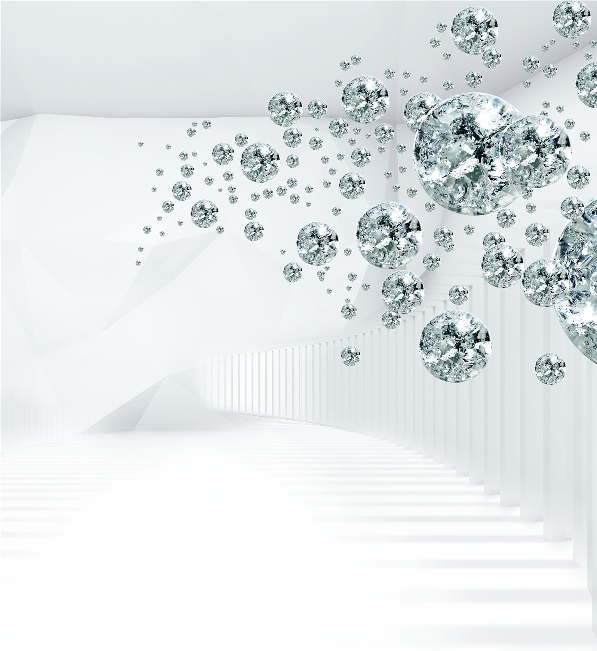 Papier peint pierres éparses en argent