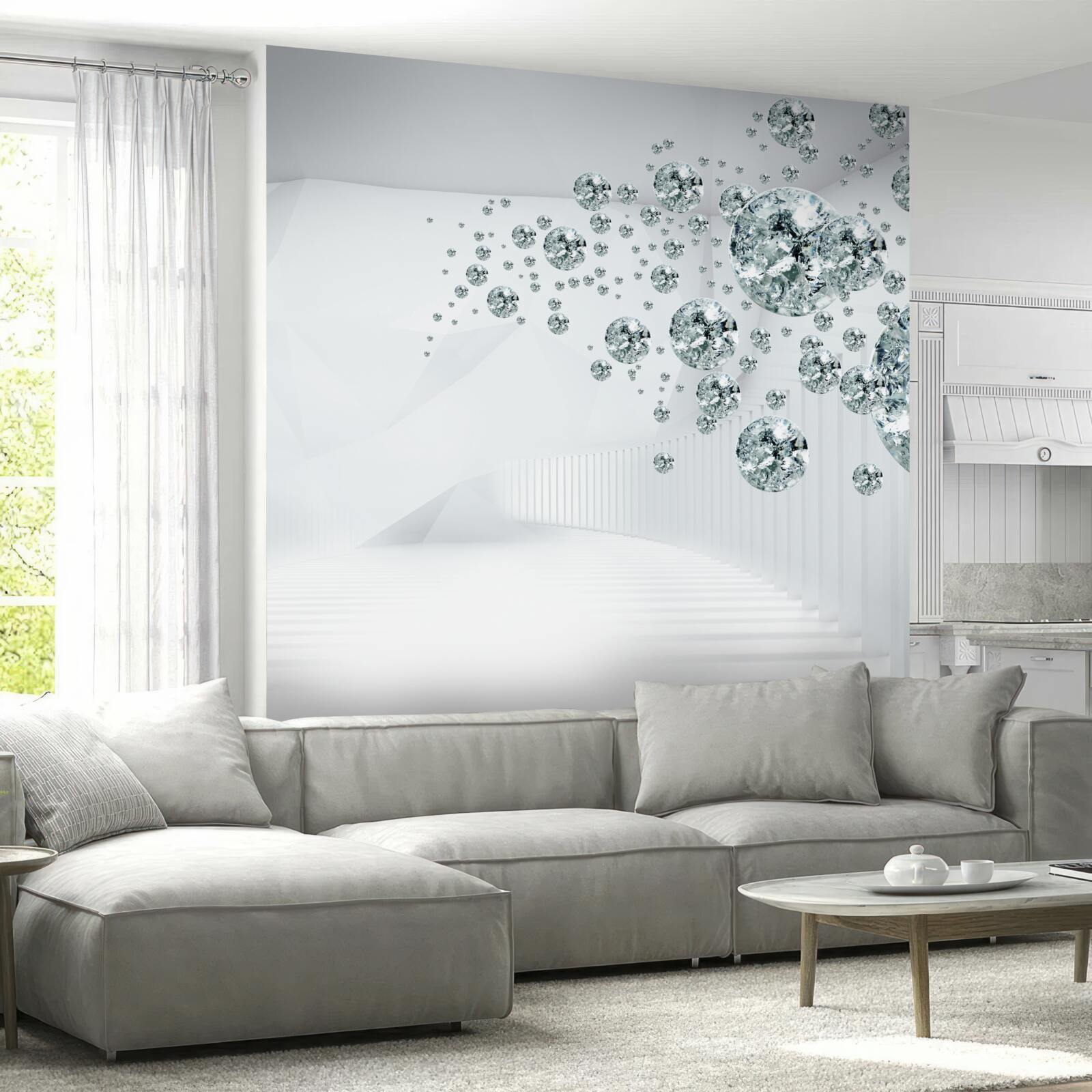 Papier peint pierres éparses en argent