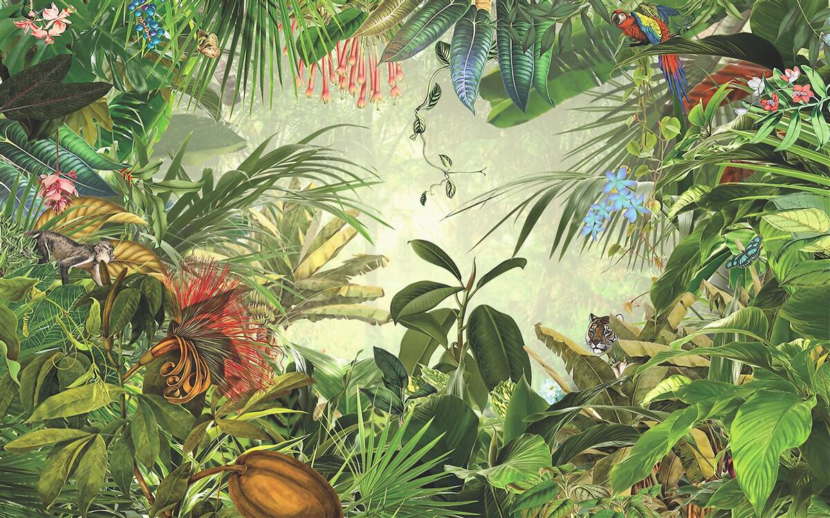 Papier peint végétation tropicale