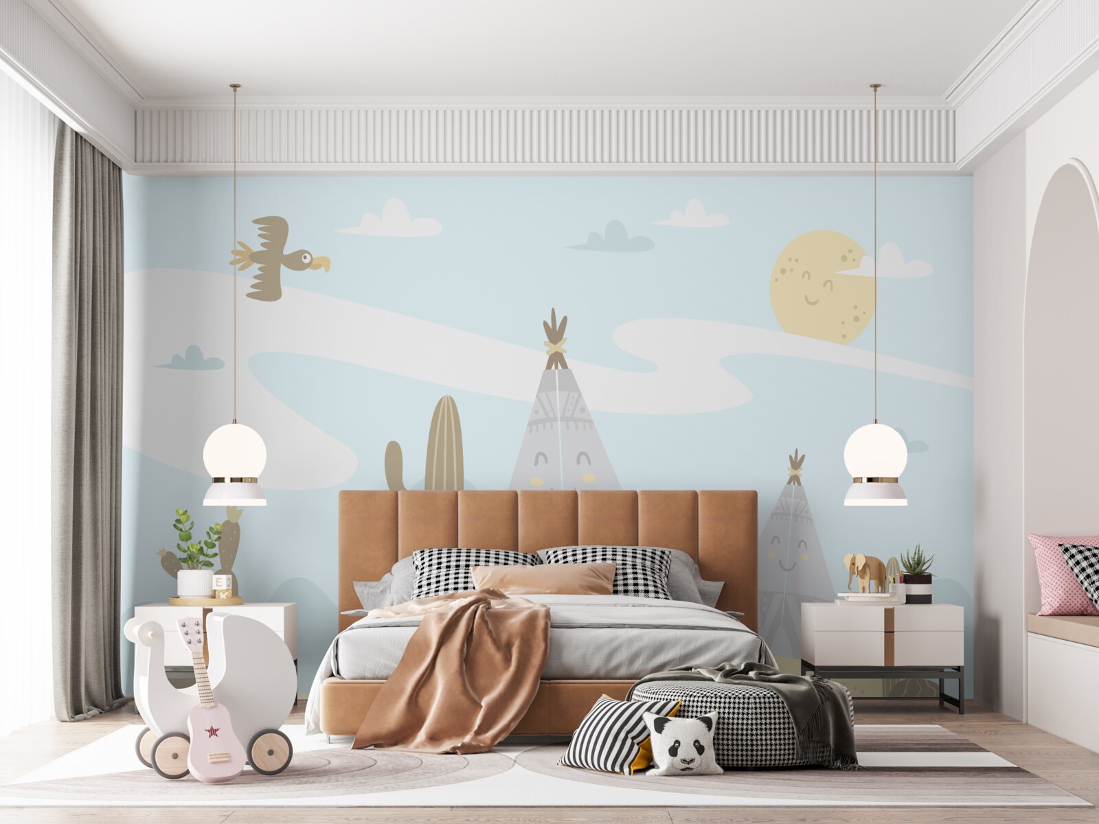 Papier peint zone sèche avec des plantes épineuses