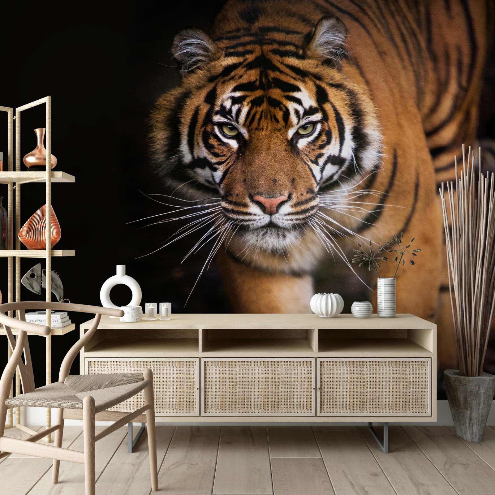 Papier peint le tigre passe inaperçu