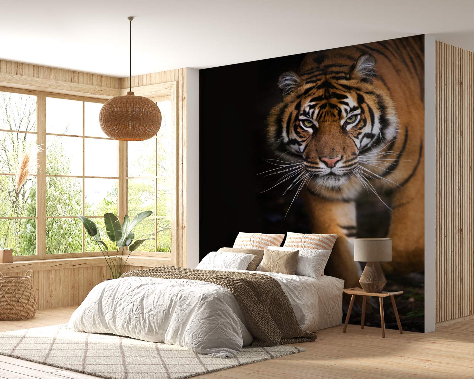 Papier peint le tigre passe inaperçu