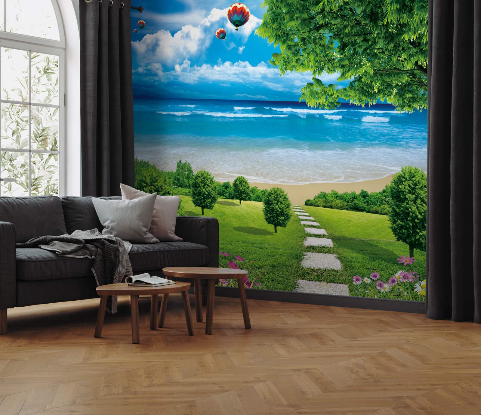 Papier peint la route vers la côte idyllique