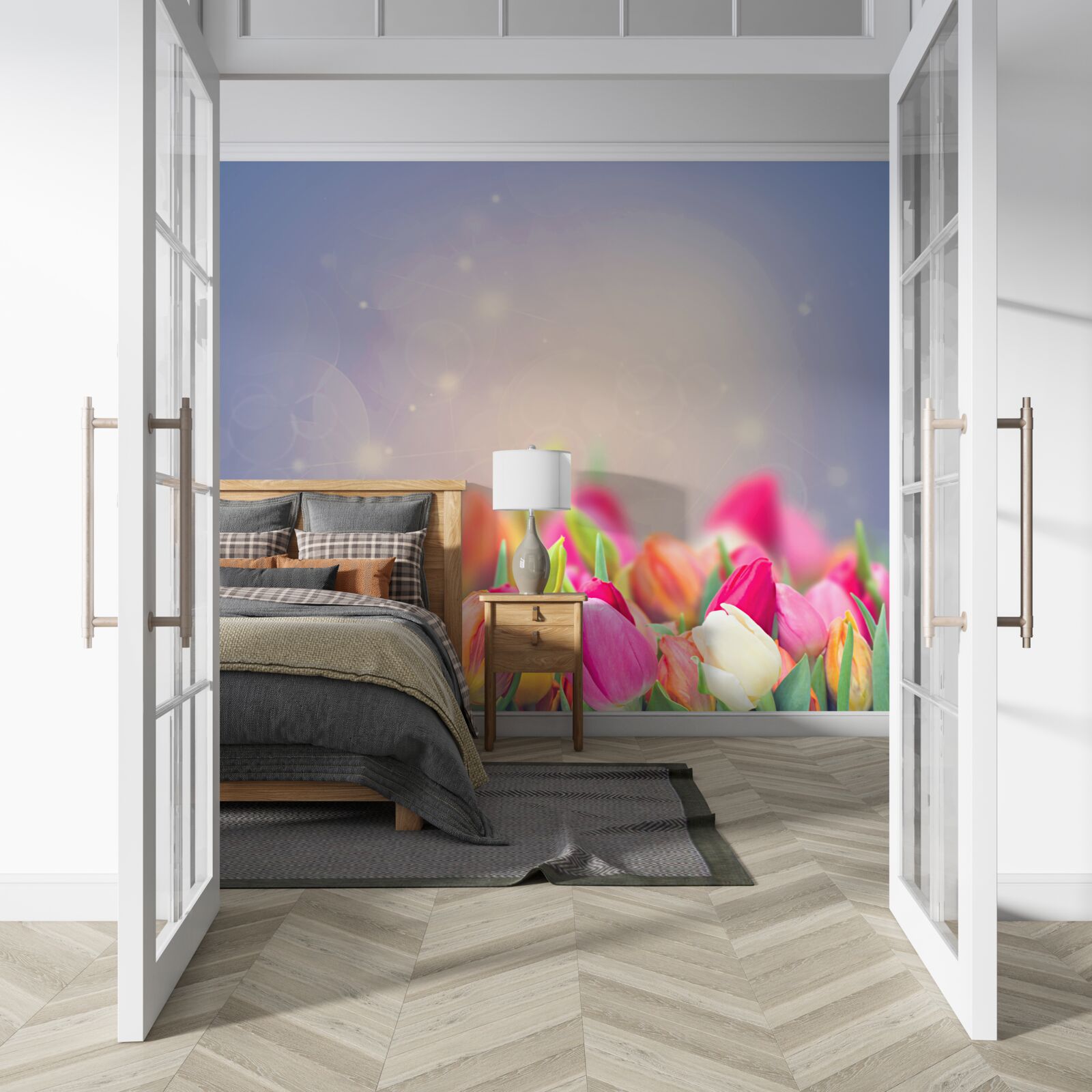 Papier peint tulipes s'endormant la nuit