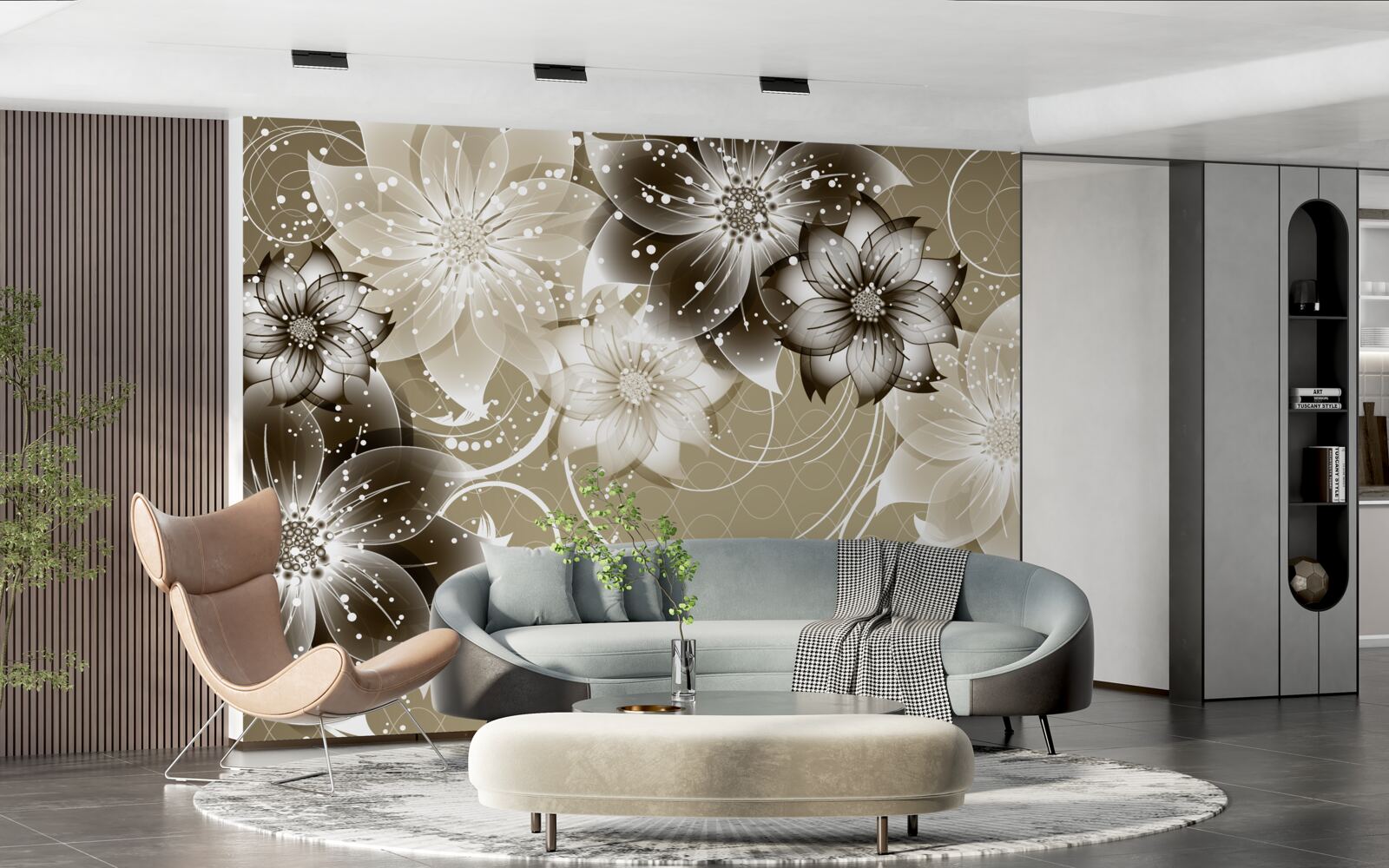 Papier peint fleurs de lys s'épanouissant sur l'eau la nuit