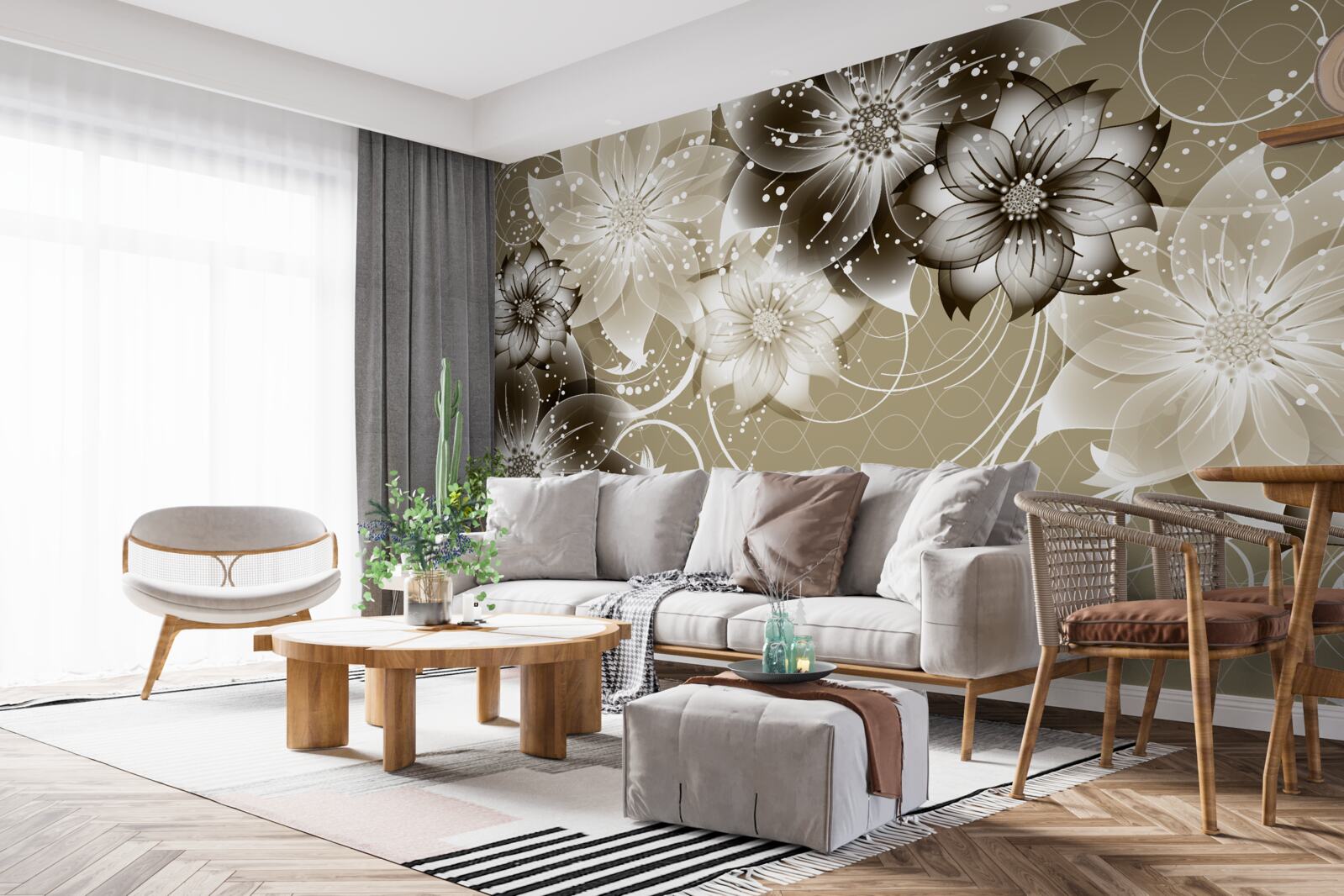 Papier peint fleurs de lys s'épanouissant sur l'eau la nuit