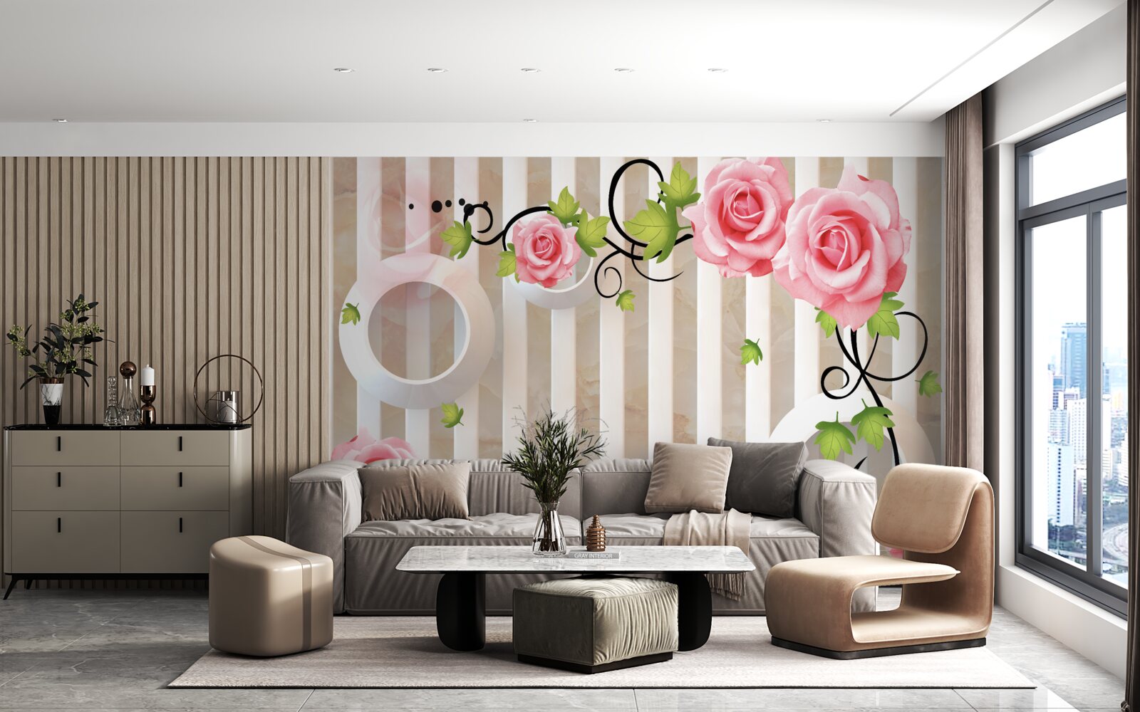 Papier peint rose aux pétales roses et aux feuilles vertes près de l'eau