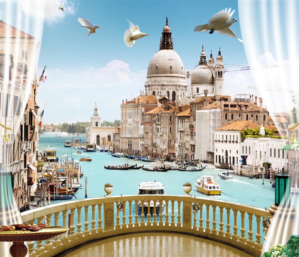 Papier peint vue de venise depuis le balcon