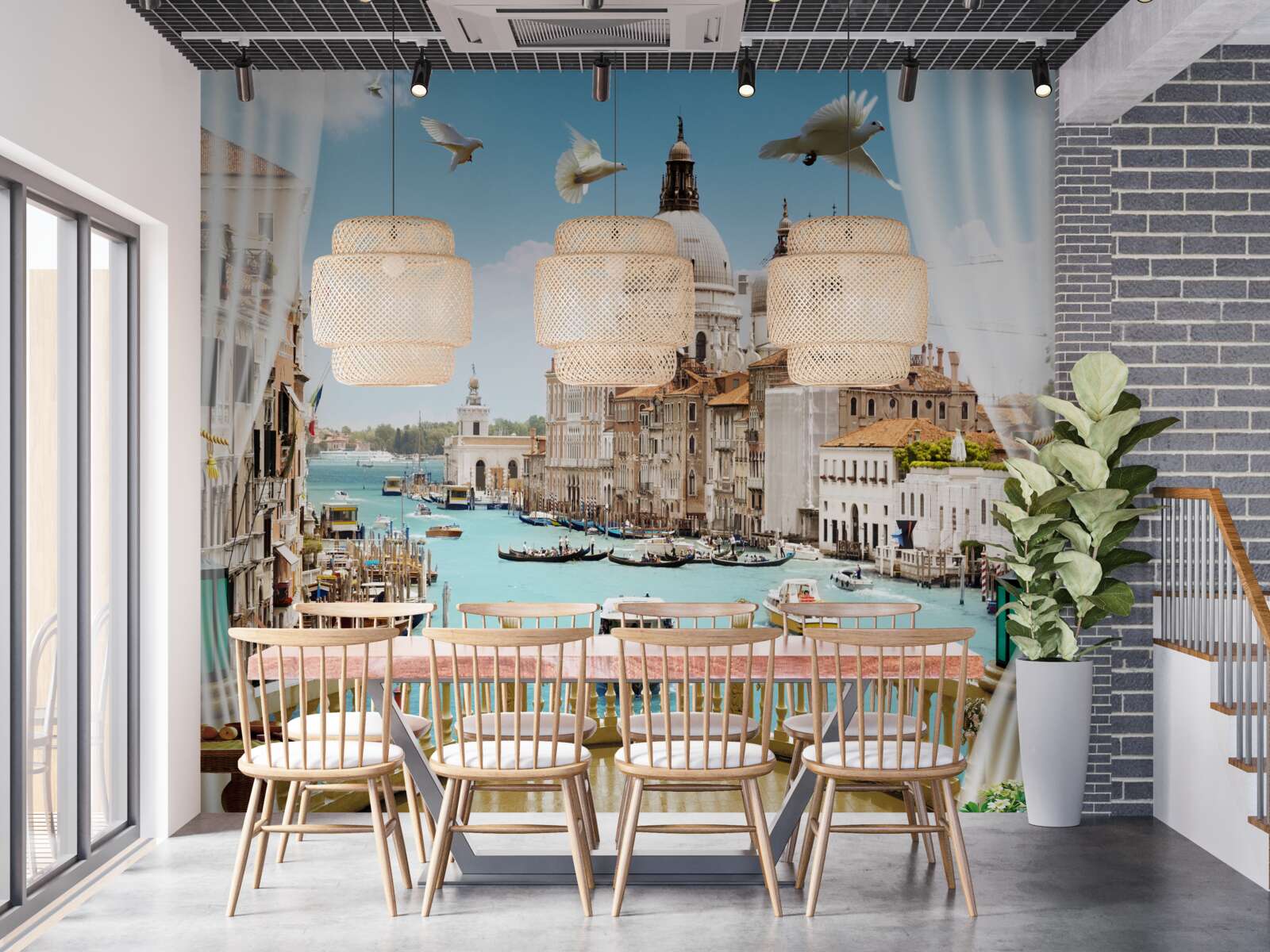 Papier peint vue de venise depuis le balcon