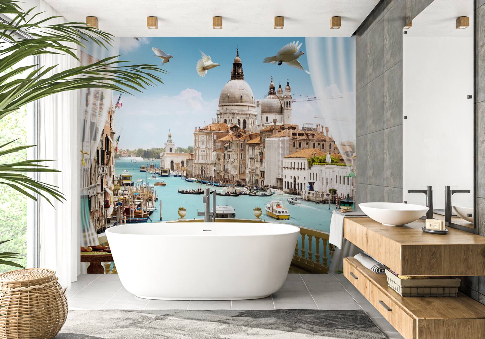 Papier peint vue de venise depuis le balcon