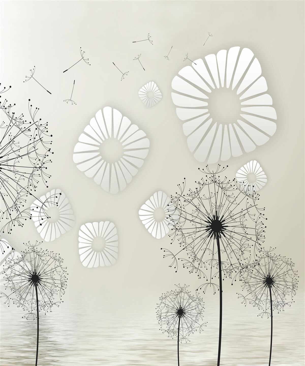 Papier peint asclépiade abstraite contre une surface d'eau