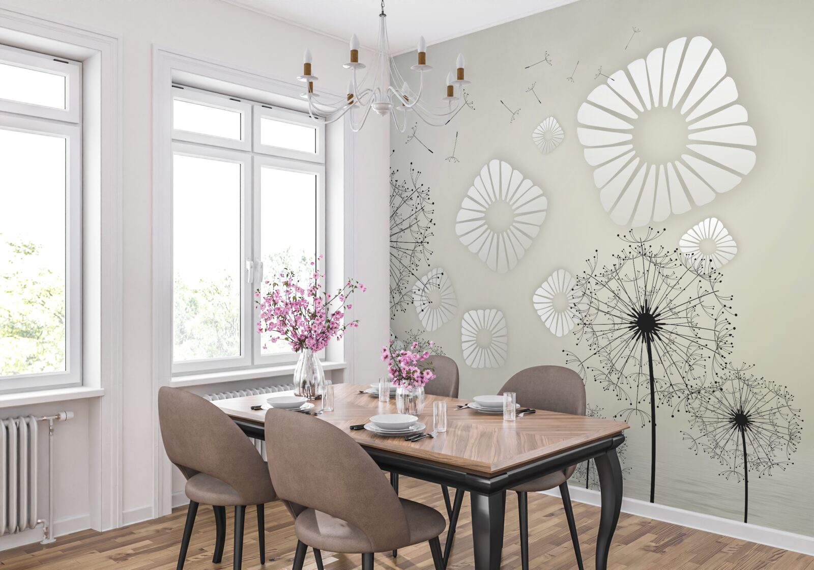 Papier peint asclépiade abstraite contre une surface d'eau