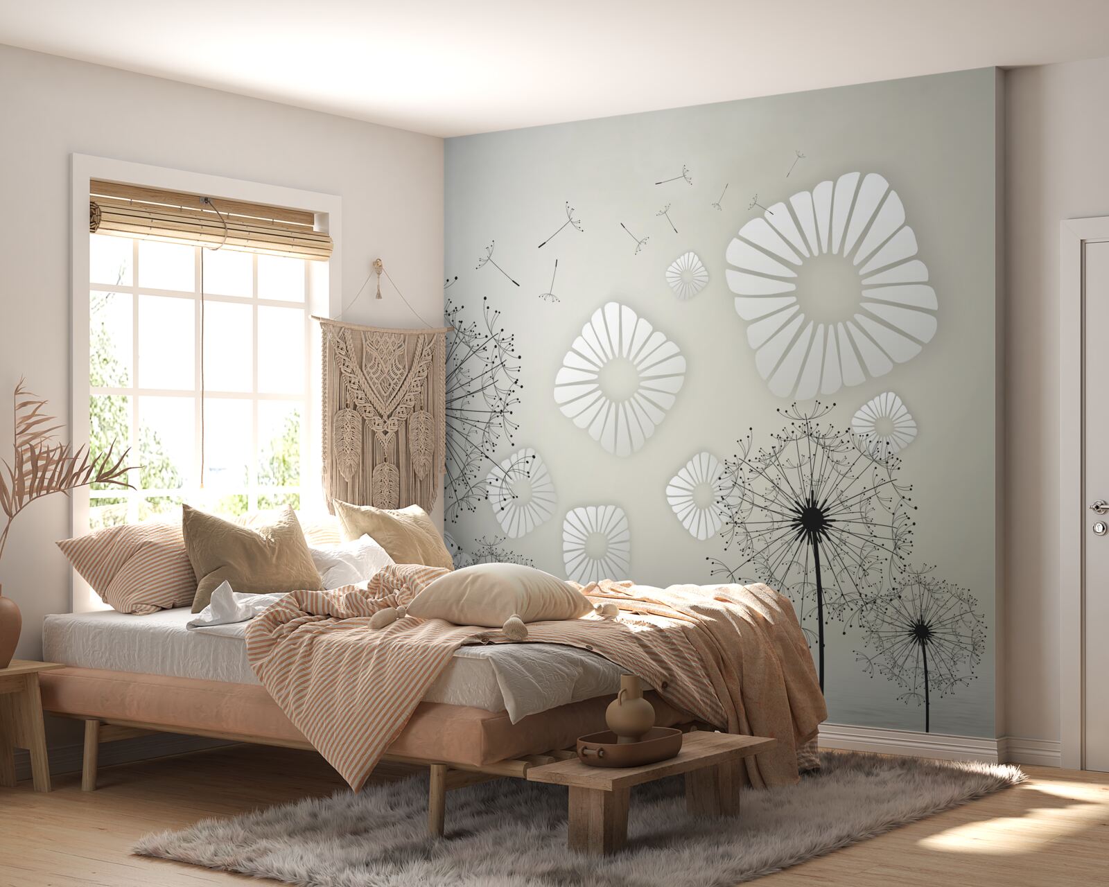 Papier peint asclépiade abstraite contre une surface d'eau