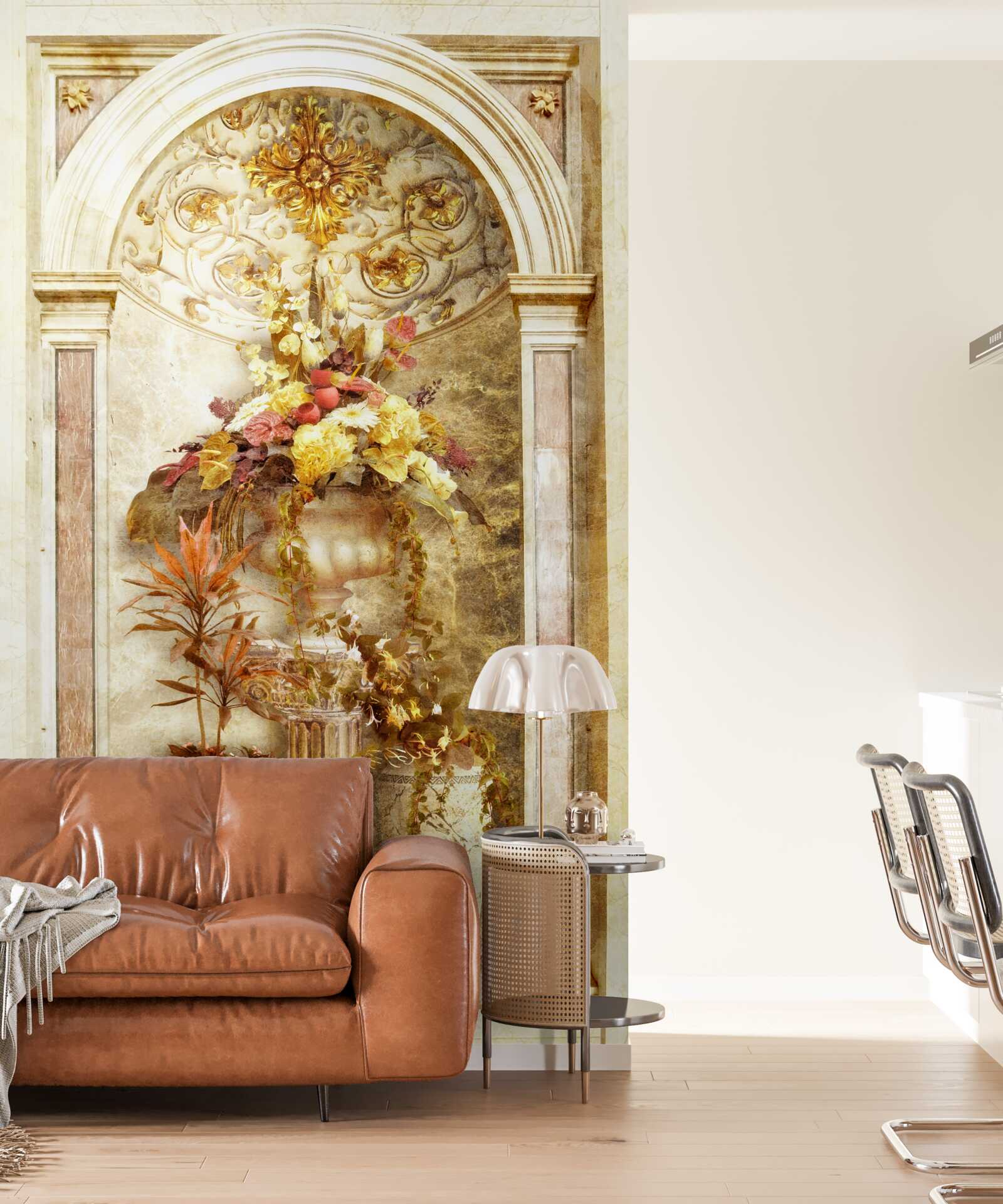 Papier peint arche rectangulaire décorée de teintes automnales