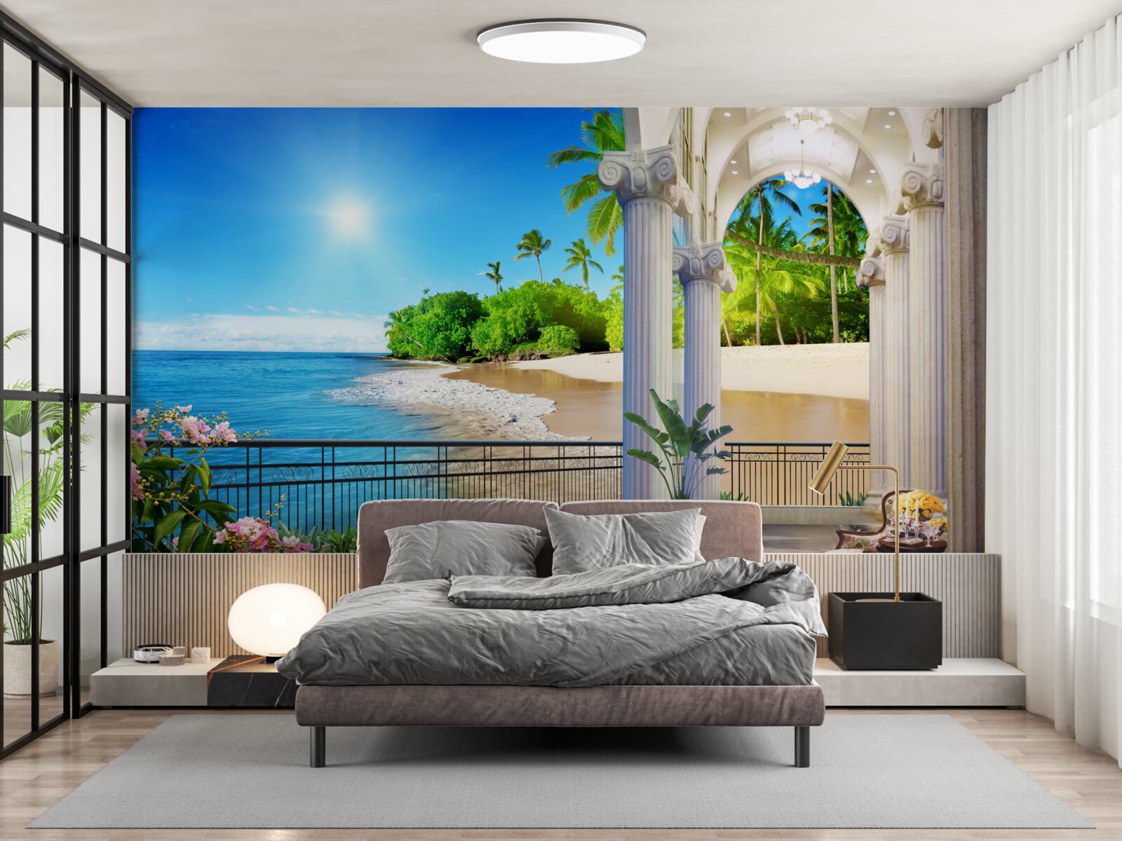 Papier peint journée ensoleillée sur une côte tropicale