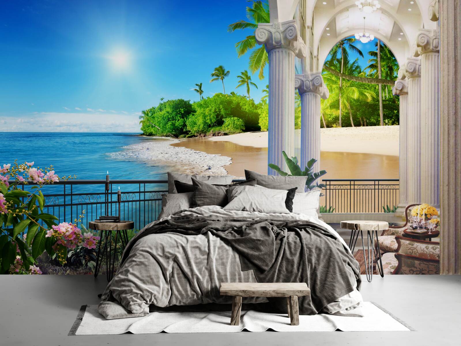 Papier peint journée ensoleillée sur une côte tropicale