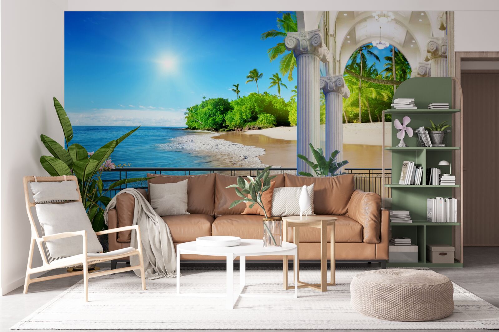 Papier peint journée ensoleillée sur une côte tropicale