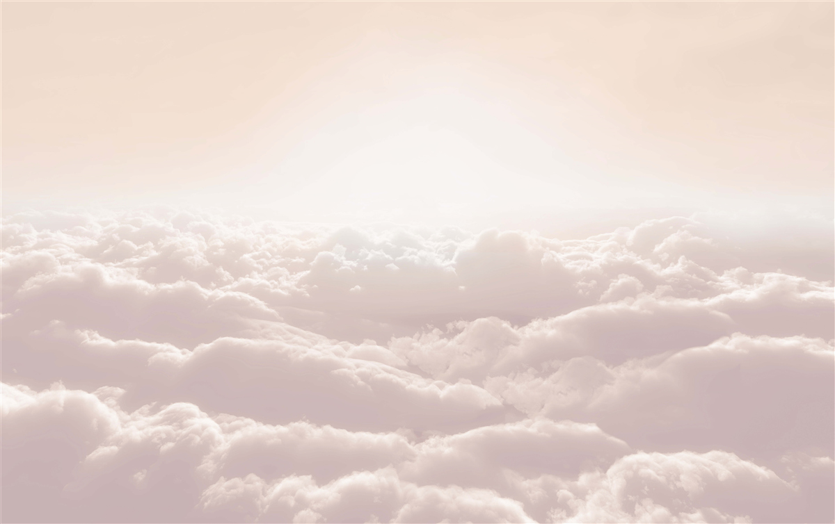 Papier peint nuages cotonneux et soleil