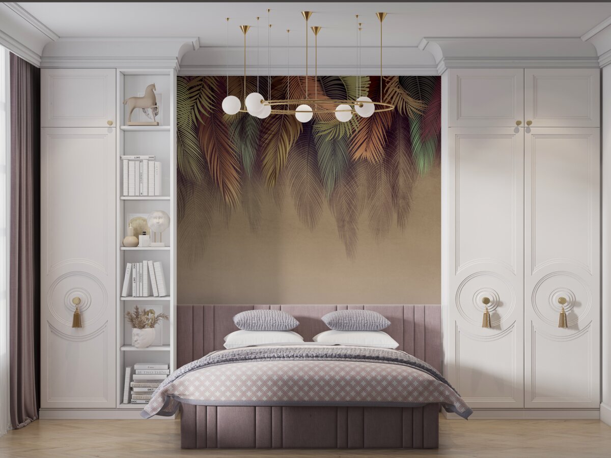 Papier peint feuilles de fougère en automne