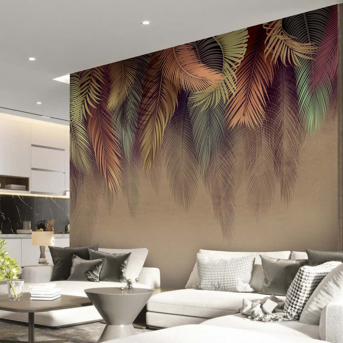 Papier peint feuilles de fougère en automne