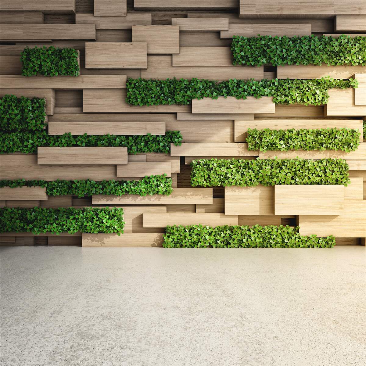 Papier peint mousse verte et mur de pierre