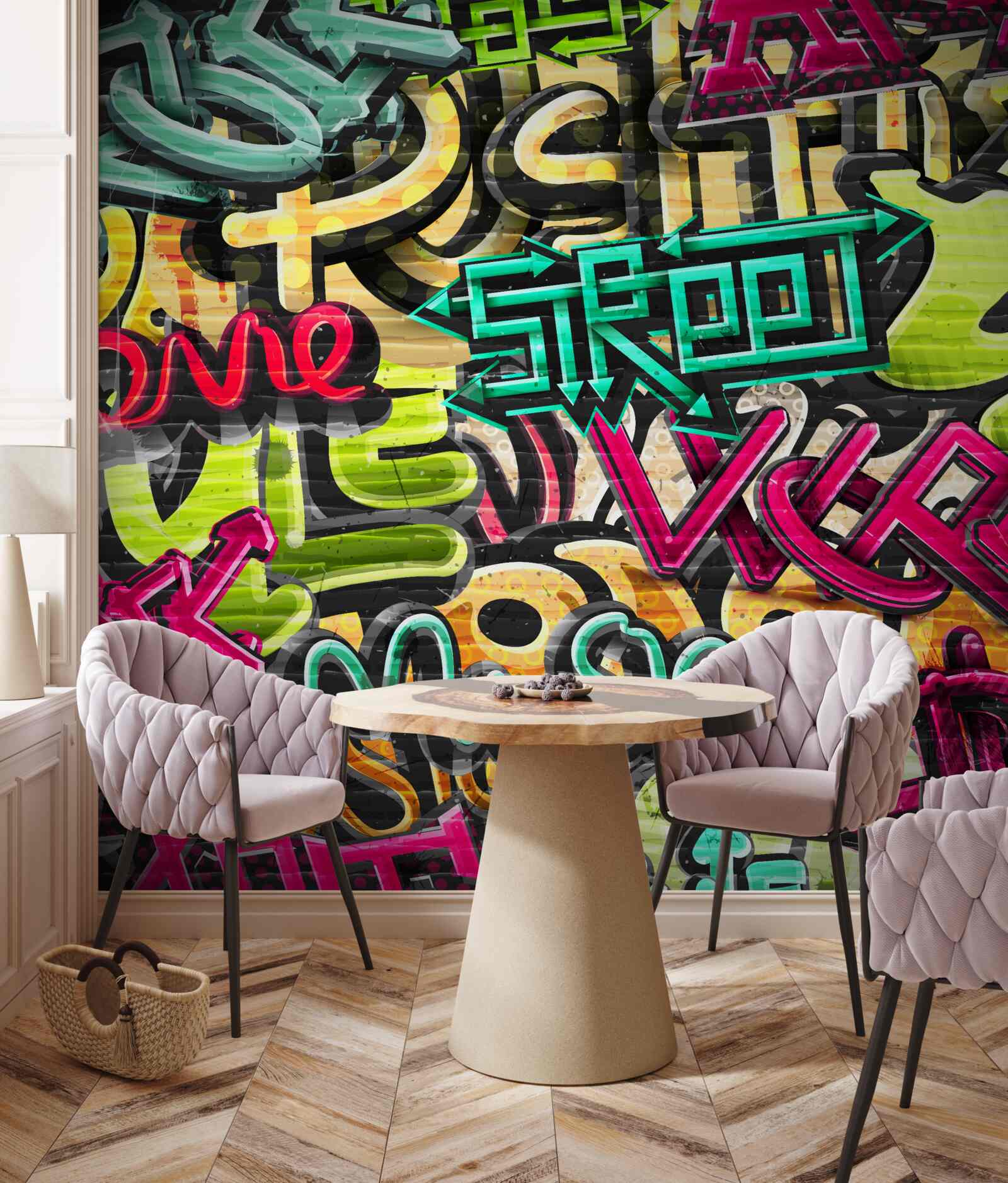 Papier peint lettrage de style graffiti