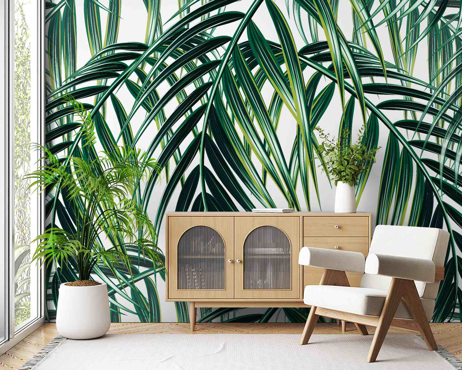 Papier peint fougère verte luxuriante