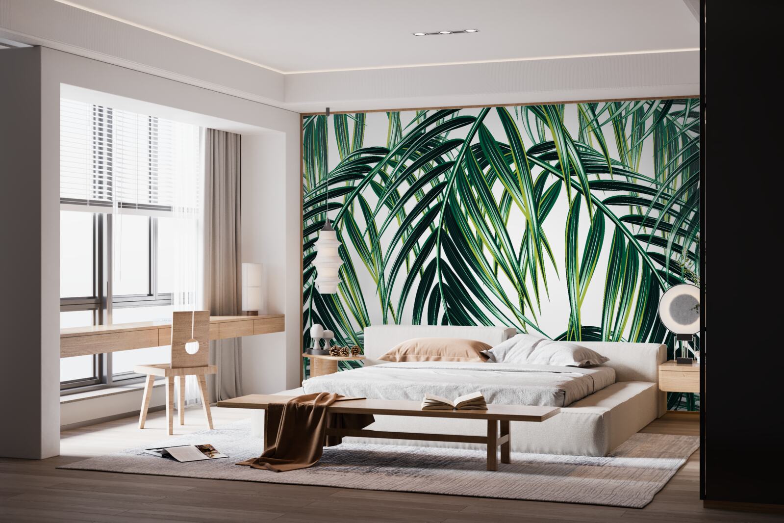 Papier peint fougère verte luxuriante