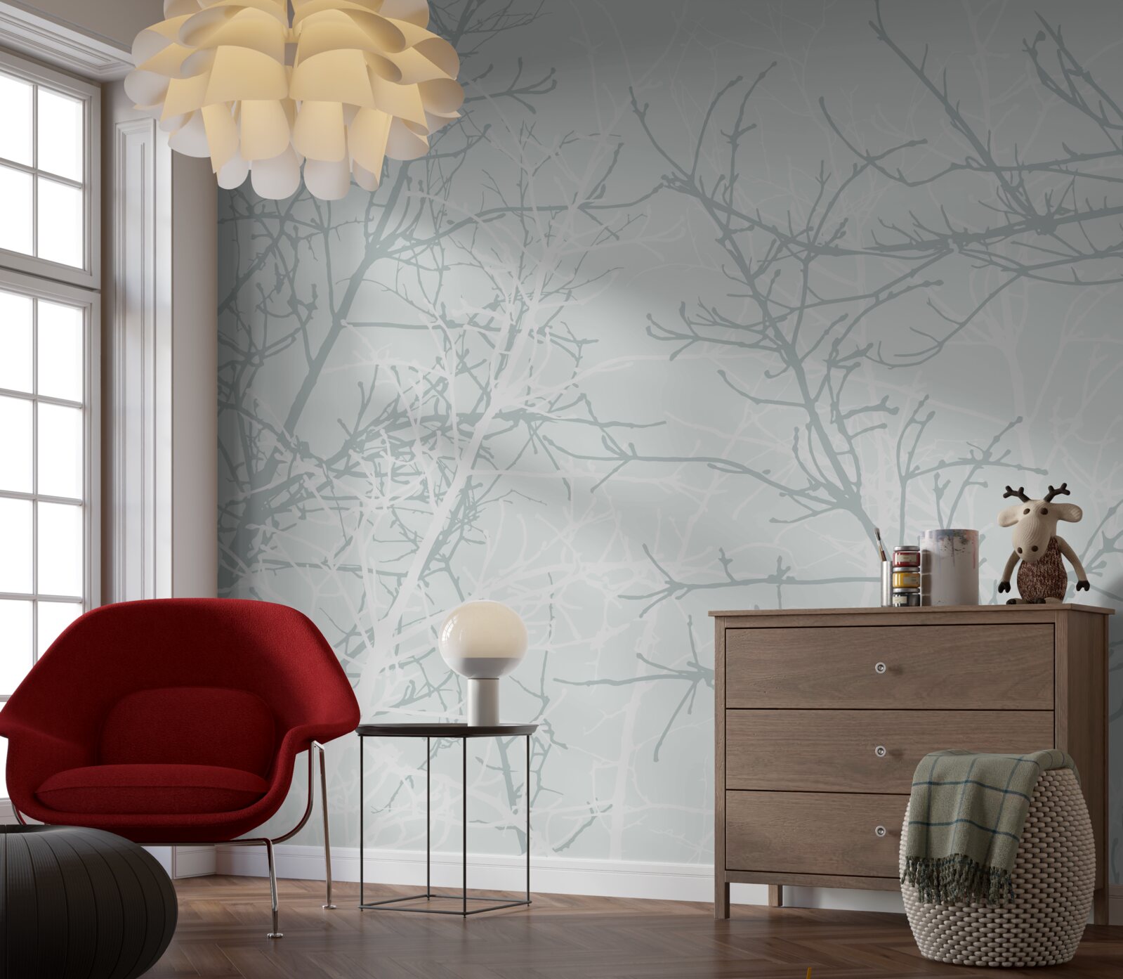 Papier peint l'éclaircissement des branches d'arbres en automne